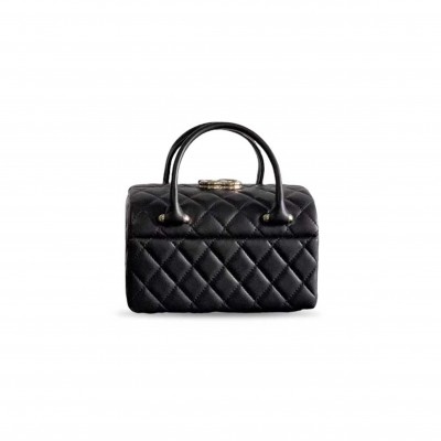 CHANEL MASTER BLACK LAMBSKIN BOX BAG AP5027 (16.5*15.5*11.5cm)